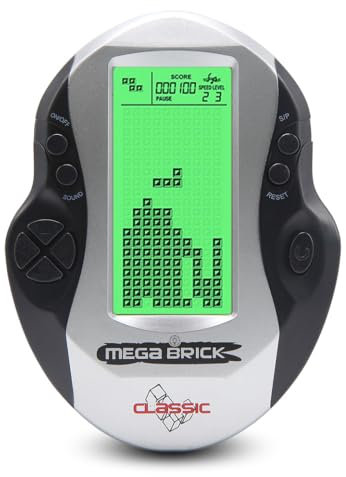 TAQY Console di gioco Block Retroilluminazione verde regolabile 26 giochi di mattoni Gioco elettronico per bambini Retrò Macchina dagioco portatile Giocattoli Regali per bambini/festival (Black)