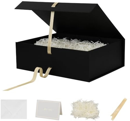 Schwarze extra große Geschenkbox, 41,5 x 33 x 13 cm, in extra großen Geschenkboxen mit Deckel