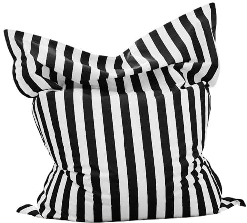 140 x 180 cm schwimmender Sitzsack for Pool, ohne Füllung – schwimmender Sitzsack for Pool – gestreift, Schwimmbecken, Floß, Liege, Strand, Segelboot, Schlafsofa(Black-Stripe)