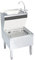 Gastro-Handwaschbecken mit Wasserhahn Freistehend Edelstahl, Chaduof Aufsatzwaschbecken, Bathroom Sink, Waschtisch, Ablaufgarnitur, Aufsatzbecken