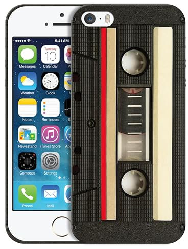 GlamCase for iPhone 5 / 5S / SE 1st Gen, iPhone 5 / 5S / SE 1st Gen Case - Vintage Cassette Design Printed Slim Fit Cute Plastic Hard Protective Designer Back Case for iPhone 5 / 5S / SE 2016