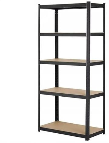MEDAS PRO - Metallisches 3-in-1 Lagerregal, Regale für Kellerraum, Abstellraum Regal, Garage und Abstellkammer, Schwerlastregal - Maße 180x90x40, mit 5 MDF-Regalböden - Schwarzer Stahl