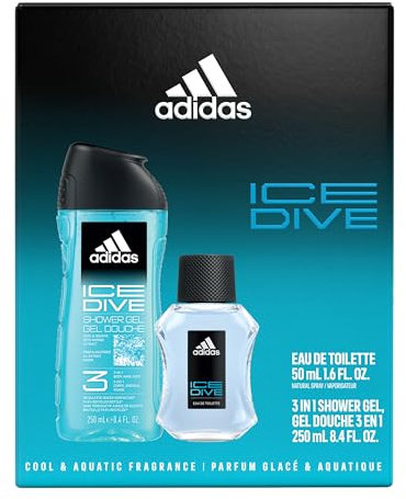 Adidas, Confezione Regalo Uomo Ice Dive Eau de Toilette 50 ml + Gel Doccia 250 ml
