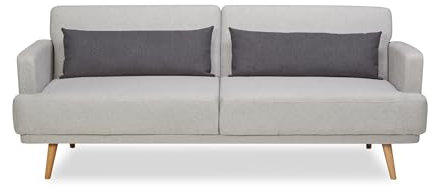 Dynamic24 3-Sitzer Sofa Webstoff Grau Relaxsofa Wohnzimmer Möbel Lounge