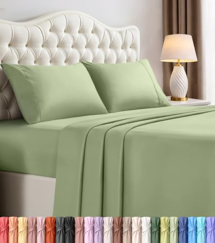 Utopia Bedding California King Bed Sheets Set - 4 Piece Bedding - Brushed Microfiber - Shrinkage and Fade Resistant - Easy Care (California King, Sage)