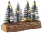 LED Tannenbäume mit Baumstammfuß warm weiß - 20 x 15 cm - Verschneite Bäume mit Beleuchtung Batterie betrieben - Weihnachten Advent Winter Deko Aufsteller Tischdekoration Fensterdekoration beleuchtet