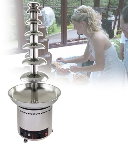 HCAUYNN MáQuina De Fuente De Chocolate Profesional, Capacidad MáXima De 8 Kg, Calentamiento Sin Agua, Control De Temperatura Ajustable, para Fiestas,7tiers-110V