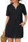 Bsubseach Terry Cloth Badeanzug Cover Up für Frauen Reißverschluss Hooded Bademantel Strand mit Taschen Sommer Schwarz M