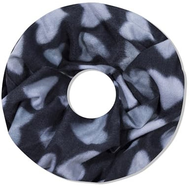 irisaa Damen Schal, Loop Schlauchschal leichter mit Leopard Muster, Halstuch Rundschal Loopschal für Frühling Herbst Ganzjährig, Schals Farbe 2019:Schwarz Herz