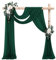 2 Bahnen Hochzeitsbogen Drapierstoff Smaragdgrün, 73 x 610 cm,Chiffon-Stoff Hochzeitsbogen Vorhang, transparenter Hintergrund für Hochzeit/Zeremonie/Bogen/Bühne/Party/Hintergrund Deckendekoration