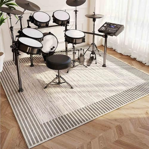 Schlagzeugteppich Schalldicht Drum Teppich rutschfest Trommelteppich Musikinstrumente Bodenmatte Professionelle Schlagzeug Teppich Elektronisches Jazz Schlagzeug Kit für Bass Snare Drum 120 x 100 cm