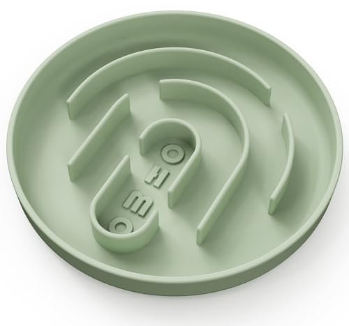 OHMO Antischlingnapf Hunde für Katzen Welpen, Anti Schling Napf Hund Silikon gesundes Fressen stoppt Blähungen Anti-Rutsch, ohne Saugnapf (S-Klassisch, Hellgrün)