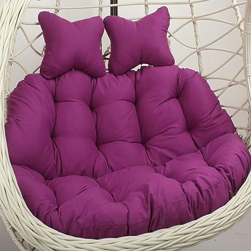 Premium Lila Hängematte, Stuhlkissen mit verstellbarer Kopfstütze, waschbar, dicke D-Schaukelkissen für Outdoor-Stühle, bequeme 2-Sitzer-Hängematte, Stuhlauflage