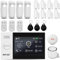 XNH 4.3'' Pantalla Táctil Alarm Kit de 21 Piezas, Sistema de Seguridad para el Hogar con Sirena de 120DB, Sensores de Ventana de Puerta, Detector de Movimiento, Controles Remoto, Compatible con Alexa