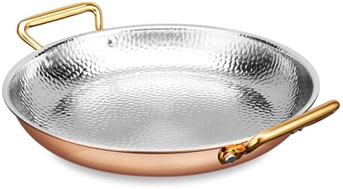 GSZCCZS Spanische Paella -Pfanne Nicht -Stick -unbeschichtete Pfanne mit zwei Griffe Bratpfanne Seapaella -Topf für Camping -Versammlung/Rosengold/30 cm