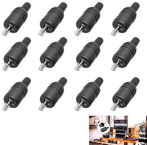 12 Pièces Fiche DIN 2 Broches, Connecteur Haut-Parleur DIN avec Bornes à Vis pour HiFi, Connecteurs Audio Mâles sans Soudure, Idéal pour Appareils Audio Écouteurs Amplificateurs, Installations Facile