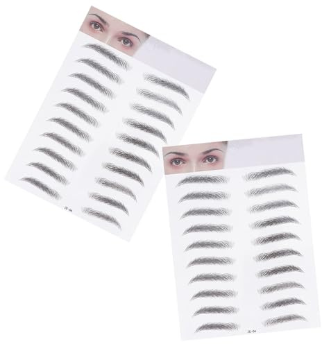 DECOMELODY Schwarze Augenbrauen Aufkleber Realistische und Volle Augenbrauen aus Papier 2 Stück Einfaches Formen und Anpassen für Anfänger für Natürliche Augenbrauenverzierung