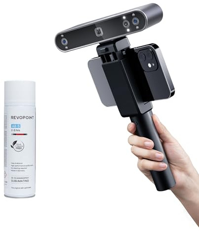 Revopoint POP 3 Plus 3D-Scanner für 3D-Druck Erweitert & 3D-Scan-Spray, Handscanner mit 0,04mm hoher Präzision, Vollfarbscan für mittlere Objekte