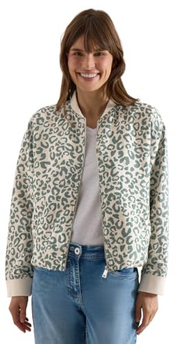Cecil Damen 2117606 Blouson im Leo-Look aus Leinenmix (1er Pack)