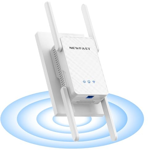 NEWFAST WLAN Verstärker,3000Mbps WLAN Repeater WiFi 6 Extender mit 4 Schwenkbare Antenne,WPS,MU-MIMO,Unterstützung Repeater/Router/Ap Modus für Zuhause und Büro,1-Tippen Einrichten,Signalstabilität