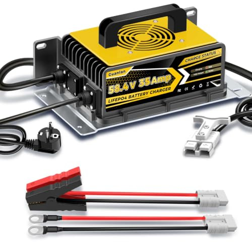 Chargeur de Batterie au Lithium 58,4V 35A pour Les 48V LiFePO4 Batteries, LiFePO4 Chargeur Batterie 48V, étanche IP67