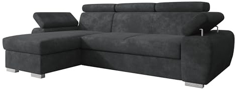 Mirjan24 Ecksofa Kolpoi, Eckcouch mit verstellbaren Kopfstützen und Armlehnen, Couch mit Schlaffunktion und Bettkasten, L-Form Sofa mit Bettfunktion, Ottomane universell (Margo 227.09)