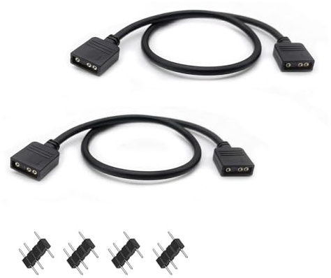 Wcawnlt ARGB - Cable divisor de 5 V y 3 pines para PC para ventilador de carcasa y enfriador de CPU, juego de cables distribuidores RGB direccionables, compatible con Aura Sync y Mystic Light, 30 cm