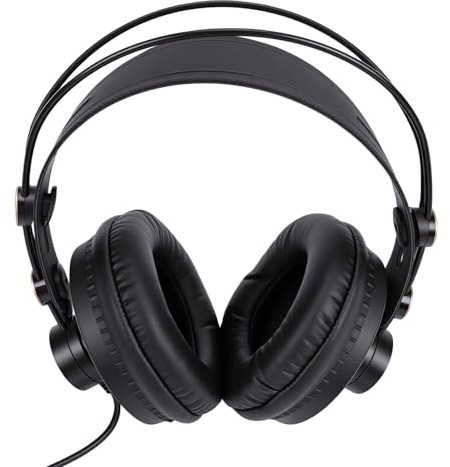 XUMIUZIY Kabelgebundenes Gaming-Headset, Geräuschreduzierender Stereo-HiFi-Over-Ear-Kopfhörer aus PVC PU für PC Home Studio mit 50-mm-Treiber