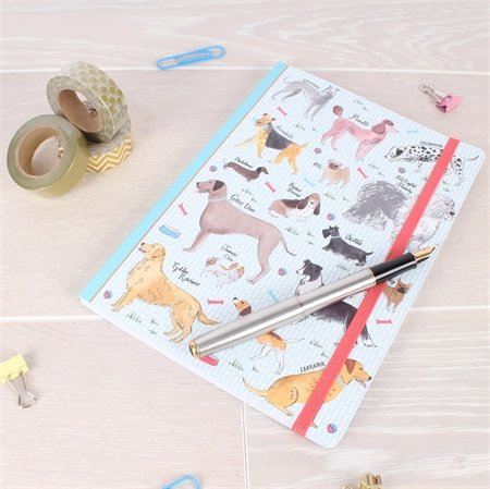 Milly verde Debonair Dogs design A5 notebook Jotter