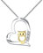 MEDWISE 925 Sterling Silber Two Tone Eule Herz Anhänger Halskette Schmuck für Mutter Mama Ehefrau Frauen Mädchen (Eule-1) Muttertagsgeschenk