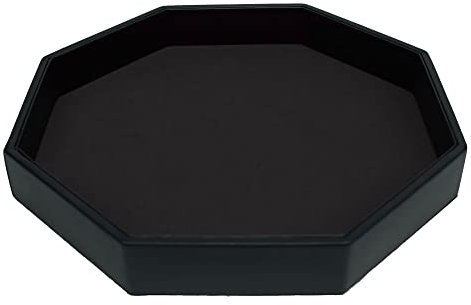 RNK Gaming Würfeltablett aus PU-Leder und Samt, achteckig, 29,1 cm, Schwarz