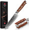 XINZUO Acero Damasco Cuchillo Universal 13.3cm, Cuchillo para Pelar Profesional Cuchillo de Fruta Cuchillos de Cocina Multifuncionales con Ergonómico Mango de Madera de Rosa- Yu Serie