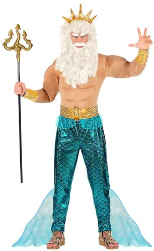 W WIDMANN MILANO Party Fashion - Poseidon Kostüm Herren, griechische Götter, Outfit mit Krone, Set für Karneval