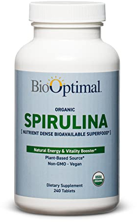 BioOptimal USDA Organic Spirulina Tablets, 500mg, Energy & Immune Support