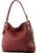 modamoda de T185 Damen Leder Schultertasche Handtasche handmade in Italy, Farbe:Dunkelrot