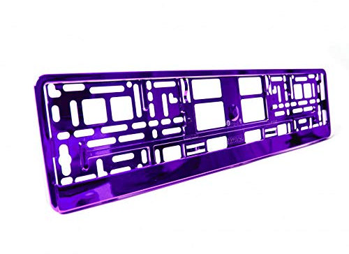 2 x Purple Chrome Metallic Universal Number Plate Surrounds Holders Frames M
