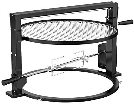 only fire Santa-maria Style Grill Rotisserie System Adjustable Cooking Grate Attachment for Weber 22 inch Kettle Grills - Global Patent