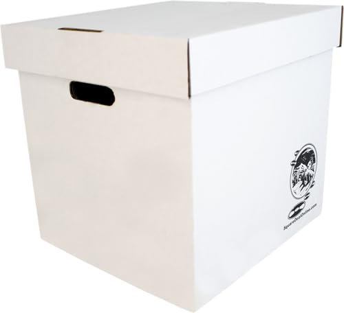 Square Deal Recordings & Supplies 12 Vinyl Record Storage Box - Sturdy Cardboard with Removable Lid - Holds up to 90 Records or Laser Discs - Set of 5 Boxes #12BC13