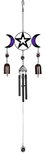 Something Different WC_27030 Windspiel mit Glocken | Triple Moon | 1 Stück, Violett