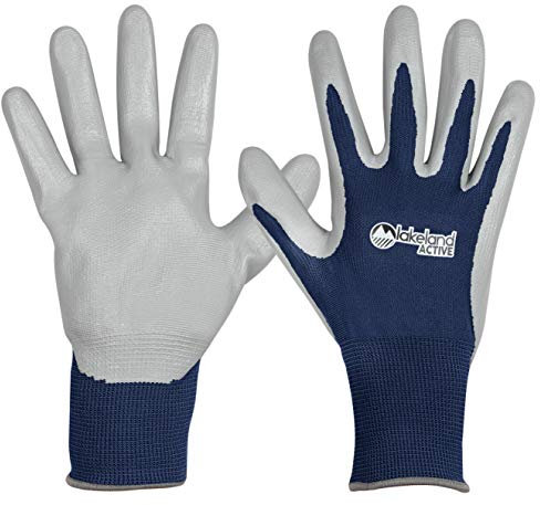 Lakeland Active Orton Gants de jardinage pour mauvaises herbes et graines Bleu Oxford Taille L