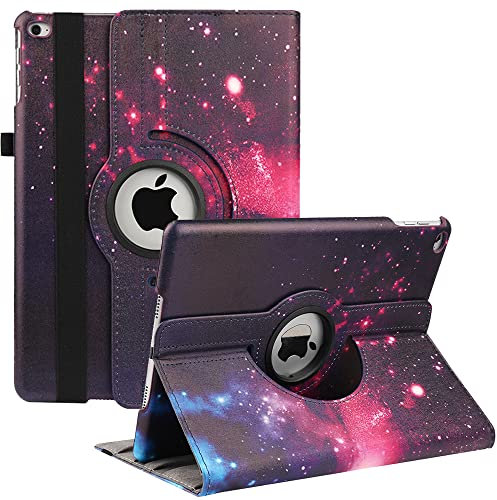 Funda Giratoria para iPad 9.7 Pulgadas 5.ª/6.ª Generación, iPad Air 2 / iPad Air - Funda Protectora con Función Atril Giratoria de 360 Grados con Encendido Automático (Moon Starry Sky)