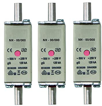 NH Sicherungen - 3 Stück - Sicherungseinsatz Sicherung NH00 000 Hauptsicherung Panzerkasten HAK PSI 6A 10A 16A 20A 25A 35A 40A 50A 63A 80A 100A 125A 160A, Größe: 35A
