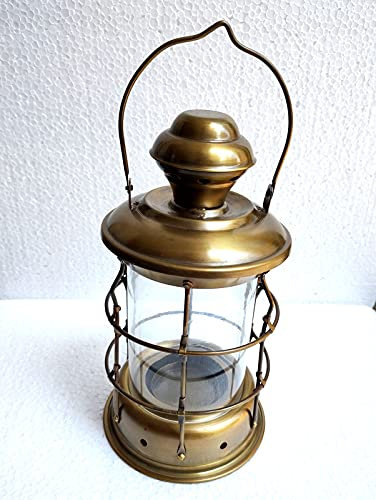 Vimal Nautical Braune antik 35,6 cm messing Cargo Laterne Schiffslampe Maritime nautische Heimdekoration Boot Lampe