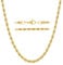 KISPER 18k Gold Hip Hop Rope Chain Necklace – 3mm Gold Plated Stainless Steel Jewelry for Women & Men with Lobster Clasp, 30