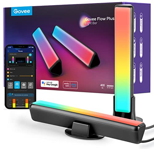 Govee Lampe LED TV, Barres RGBICWW WiFi avec Alexa et Google Assistant, Light Bars avec Modes Scène et Modes Musique, Déco pour Jeu, Photos, PC, Télévision, Pièce