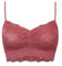 Snocks Spitzen BH - Damen Bustier Spitze, Ohne Bügel, Verstellbare Träger, Elastischer Bund - Angenehm Weiche Material, Sinnliches Design - Gr. M - Farbe Mauve