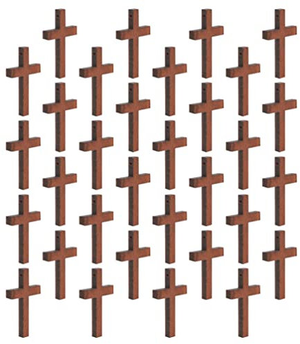 BESPORTBLE 50 Stücke Kleine Holzkreuze Holz Kreuz Anhänger Holz Handwerk Schlüsselanhänger Schmuckherstellung Kruzifix für DIY Halskette Armband Schmuck Zubehör