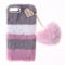 SNCLET Fluffy Fur Plush Case for iPhone 7 Plus Protective Case Soft Warm Love Fluffy Case Bling Diamond Cover Fluffy Fur Skin TPU Cell Phone Case for Women Girls for iPhone 8 Plus/7 Plus,Collage Grey