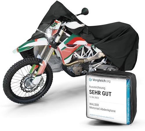 WALSER Garage Moto XL, Mention Très Bien* bâche Moto étanche, bâche Scooter, bâche Scooter, bâche de Protection Moto Noir 255x11x135 cm