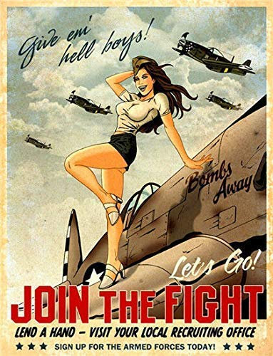 Retro Blechschild Blechschild Join The Fight Let's Go Poster Retro Street Garage Family Cafe Entertainment Place Bar People Cave Farm Wanddekoration Metallblechschild 20,3 x 30,5 cm, bestes Geschenk